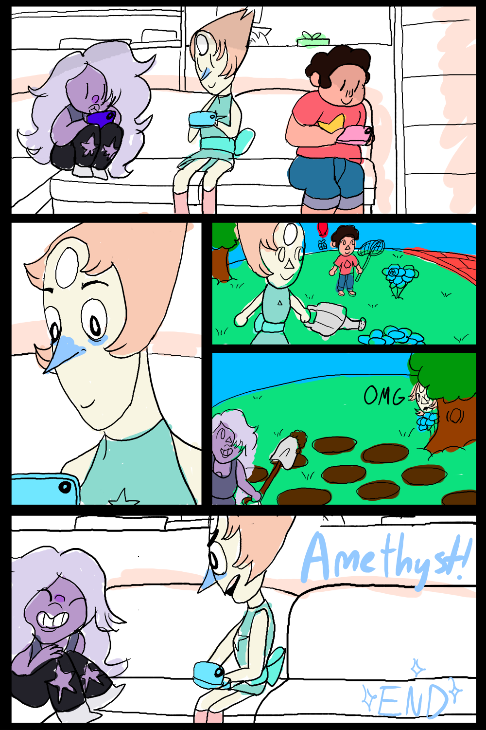 incendiaryblossom:  Steven and Ametyhst visit Pearl’s town *Posts this at 3 AM
