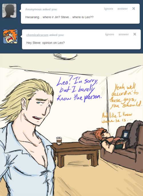 ask-steveandhwoarang:“There’s no way that’s a girl. Maybe one of those mousy dudes instead. This is 