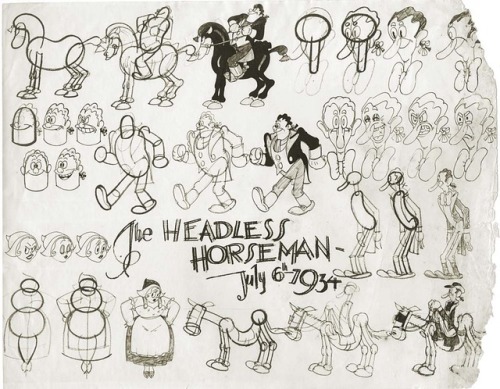 Model sheets from the Ub Iwerks Studio, 1930s. Iwerks, co-creator of Mickey Mouse, left Disney in 19