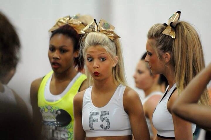 bigjumps-biggerstunts:  The girl on the right is like “kelcie r u srs u stepped
