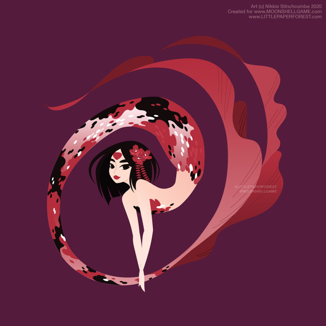Another mermaid for @moonshellgame! 🌺🎏