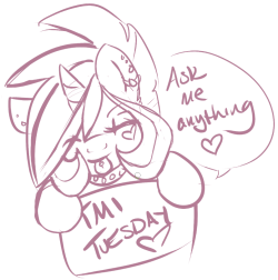 Click the image to go directly to ask me a question at ask-skuttz! I haven&rsquo;t done one in a while.  Since I have some time off work and have been working so hard on commissions&hellip; Lets do some TMI tuesday sketches! Direct these asks at the