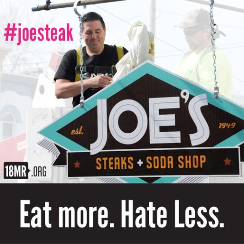 Yes, we&rsquo;d like a side of respect wit our cheesesteaks. Join us at Joe&rsquo;s for lunch on Sat