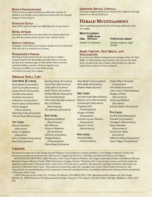 the-huntsmans-homebrews: It’s here! A semi-villainous class, just in time for Halloween. ;)The