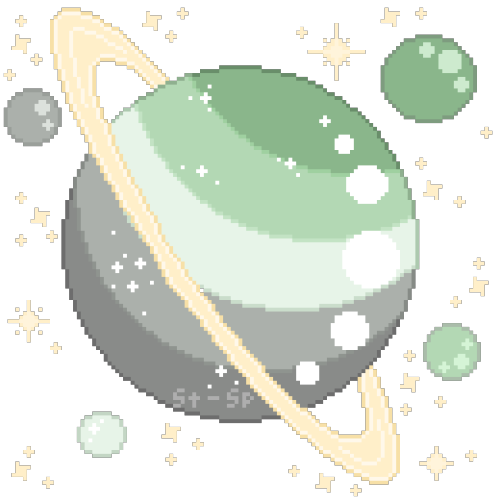 stardust-specks: Transparent pixel planets for pride month! These make good icons. Use with credit a
