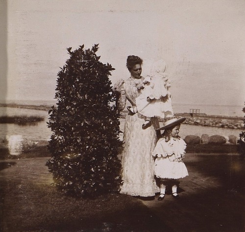 Empress Alexandra Fyodorovna and her first tow babies, Grand Duchesses Olga and Tatiana