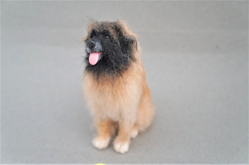 A pair of needle felted Leoberger Dogs.  I have never heard of this breed till this commission.