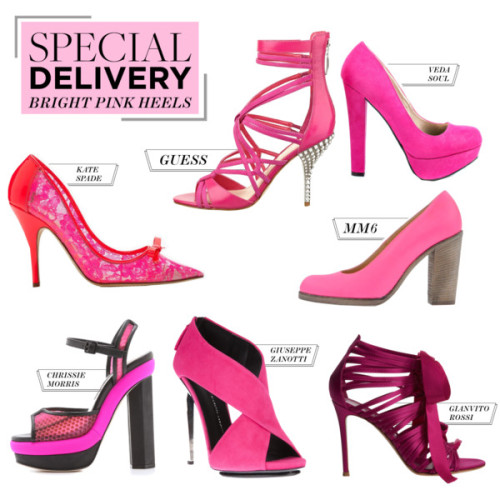 Special Delivery: 7 Bright Pink Heels by polyvore-editorial featuring strap sandals ❤ liked on Polyv