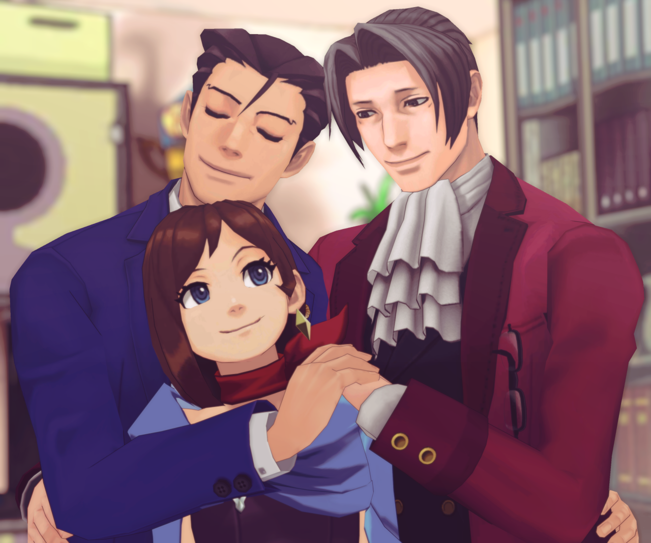 MMD Ace Attorney - Phoenix Wright and Maya Fey +DL by MMDCharizard