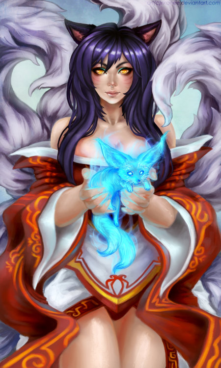 weagueofwegends:  Ahri The Nine-Tailed Fox by Rikanee
