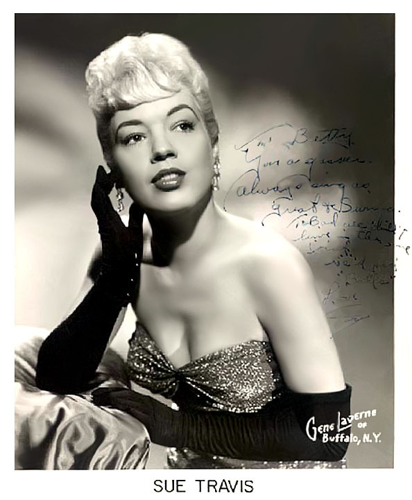  Sue Travis Vintage 50’s-era promo photo with a rather faded personalization to
