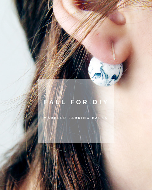 DIY Marbled Earring Backs Tutorial from Fall for DIY.These DIY Marbled Earring Backs are made from a