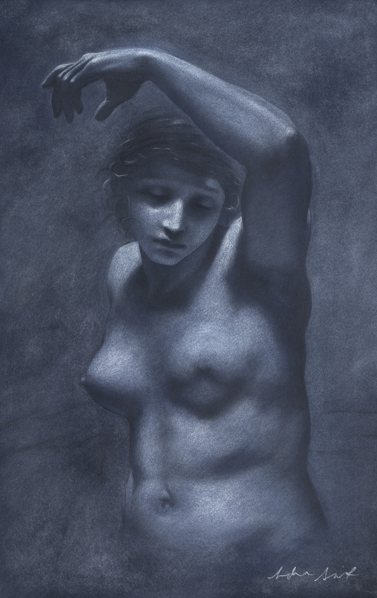 N° 356, Marguerite
Basé sur un beau dessin de Pierre Paul Prud’hon.
Le fait que la main abrite le visage crée un jeu de lumière intéressant et mystérieux.
La réalisation de ce dessin a fourni l'occasion de tester de nouvelles techniques, notamment le...