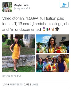 theunderlyingindividuality:  strawberrylicuado:  strawberrylicuado:  🇲🇽🇲🇽🇲🇽🇲🇽  I can’t believe how many bitchasses are crying in the notes on this post just because this girl who’s undocumented dared to excel  YAAAAS QUEEN