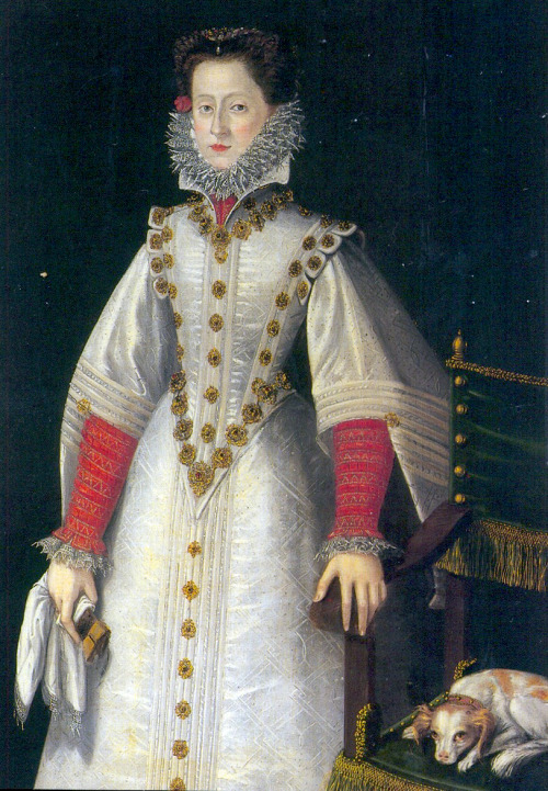 Portrait of Polyxena Pernštejn (1564 - 1642), studio of Roland de Mois, oil on canvas, second half o