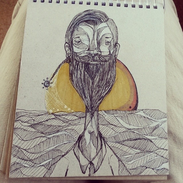 fresk-tire:  #illustration #sun #sea #self #marker #doodle #sketch #sketchbook #drawing
