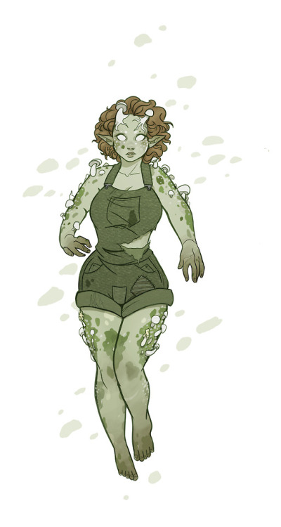 spinningstraw:Hail Fungal Queen [image description: a drawing of Moonshine Cybin in her fungal form,