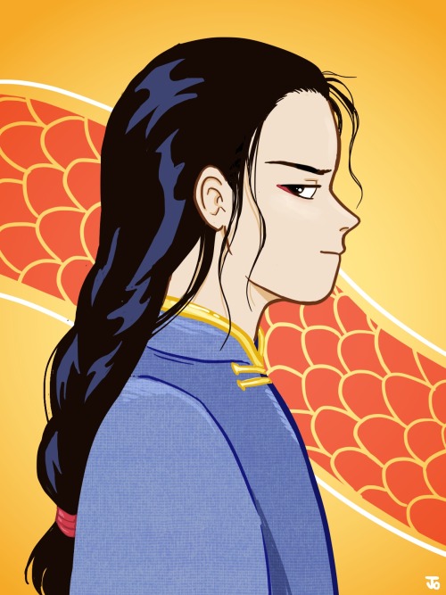 I really wanted to draw Yut Lung’s hair. Yau-si? Anyways I really like his character and how h