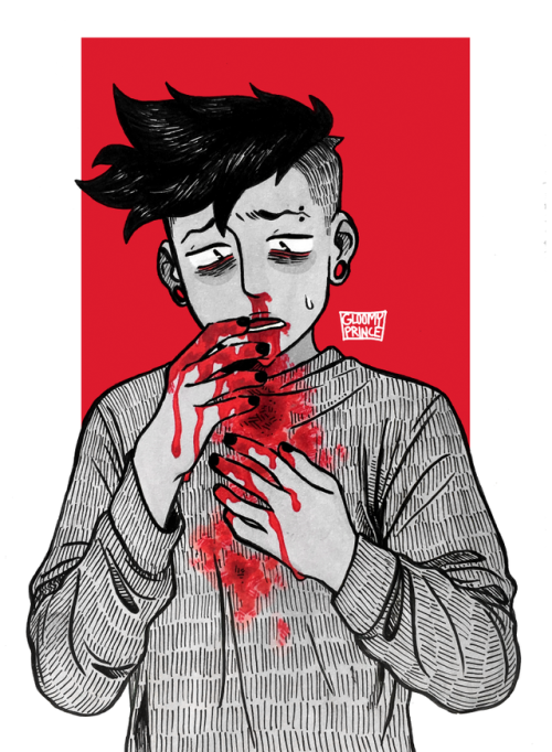 gloomy-prince:Goretober Day 2- NosebleedYou got a little…um…yeah