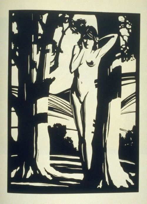 topcat77:Paul Landacre“Sapling slim and Shadow naked”, plate V in the book, California H