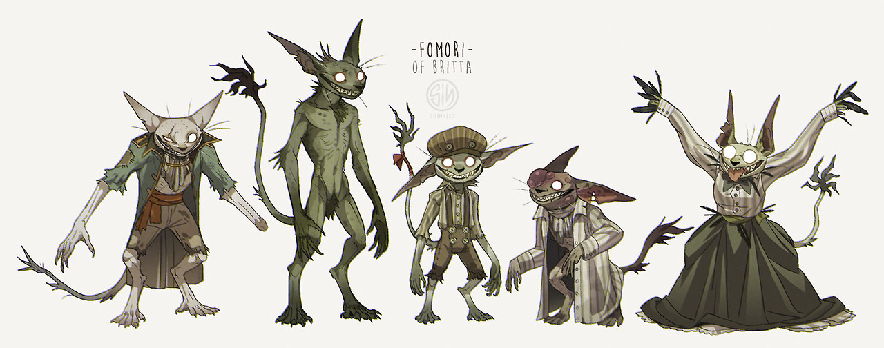 katzbalger: S: Mostly character art! [1] Aiden &amp; Darcia,[2] Fomori,[3] Darcia