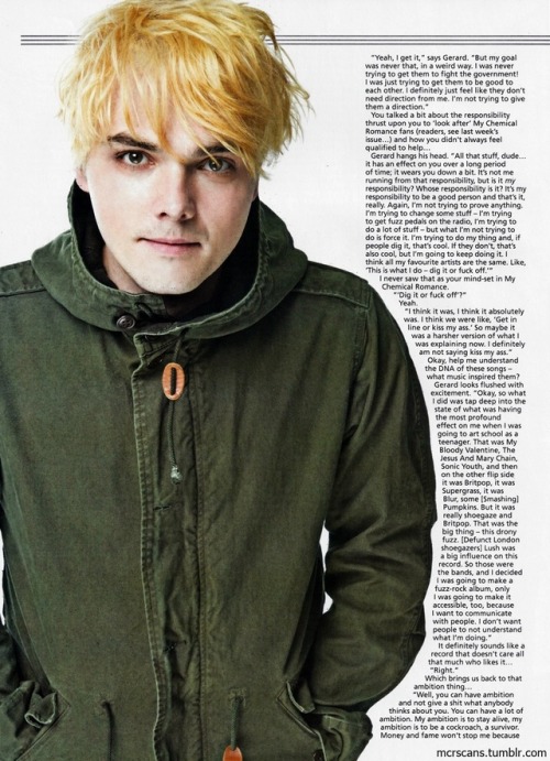 mcrscans: “I don’t think My Chemical Romance is supposed to happen again. I think it&rsq