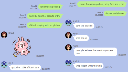c2oh:  Today’s discussion: shooting water at ur ass to clean.