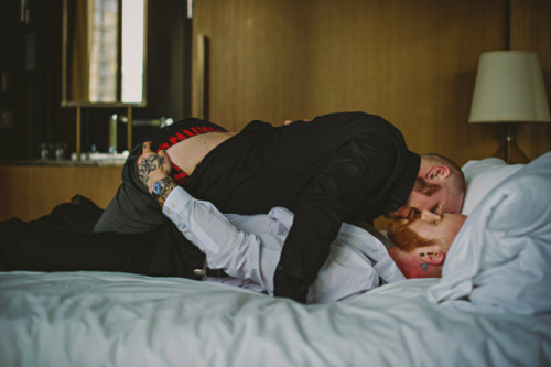 bythewa-y:         John and Kristopher – Couples Boudoir Session is Smoking Hot      