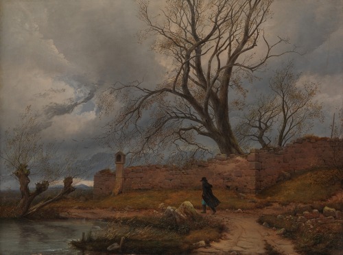Wanderer In The Storm, 1835 Julius Von Leypold (German 