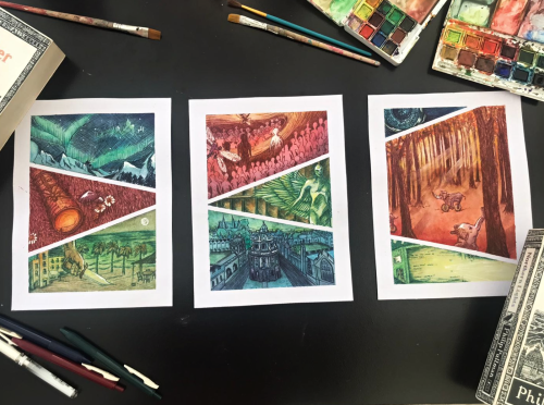 kuchee:   finally finished a trio of watercolour pieces based on his dark materials that I&rsqu