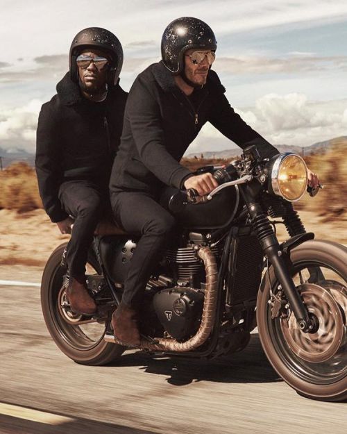 caferacersofinstagram: The dynamic duo @davidbeckham and @kevinhart4real on the road together . . . 