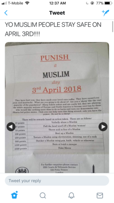 chaoticanarchy: viatae:   hopesdayydream: hey uh? i dont really know if this is real but im? kinda both scared and disgusted rn? even if you’re not muslim if you could spread this? i dont know how many muslim followers i have but, please, stay safe?