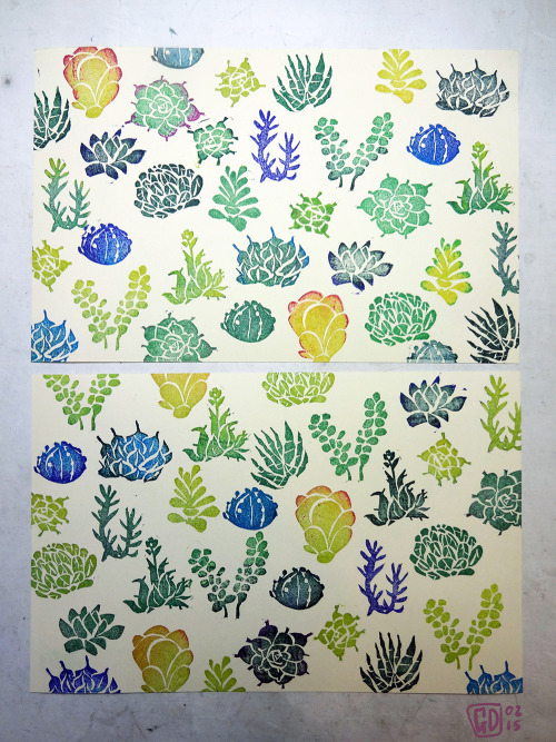 Succulent stamps, commissioned for a friend’s succulent themed wedding. 