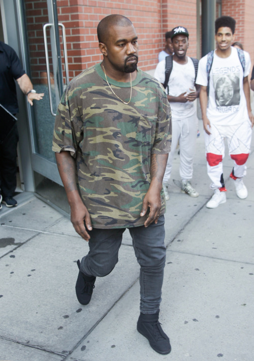 celebritiesofcolor:  Kanye West leaving his apartment in NYC