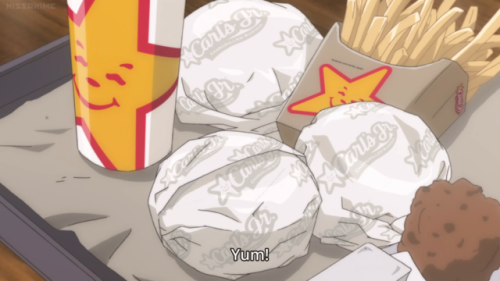 kunikidazai:this ain’t your average wcdonalds this is actual carls jr in anime