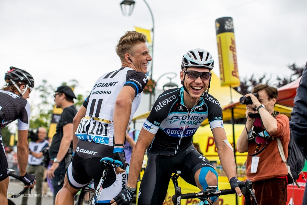 velo2max:  Marcel Kittel and Tony Martin having a laugh before the stage start TDF