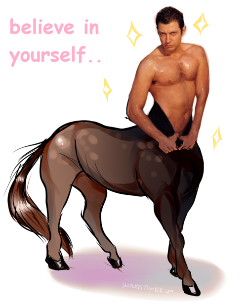 jaune-arc:  snipurrs:  snipurrs:  snipurrs:  im laughing @ this image of jeff goldblum bc it makes him look like a centaur but w the horse bit cropped out   update:   Look I didn’t spend 20 minutes drawing jeff goldblum as a centaur in front of my family