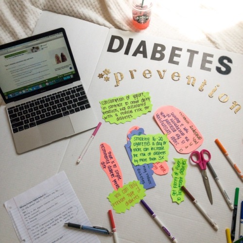 7/28/18currently working on a tri-fold poster board on diabetes prevention for tomorrow!! met with a