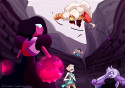 jwofwonders:  Some Jasper vs Garnet action. I really like how this one turned out 