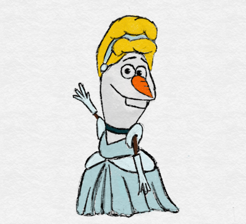 Porn Pics tortallmagic:  Olaf as Disney Princesses