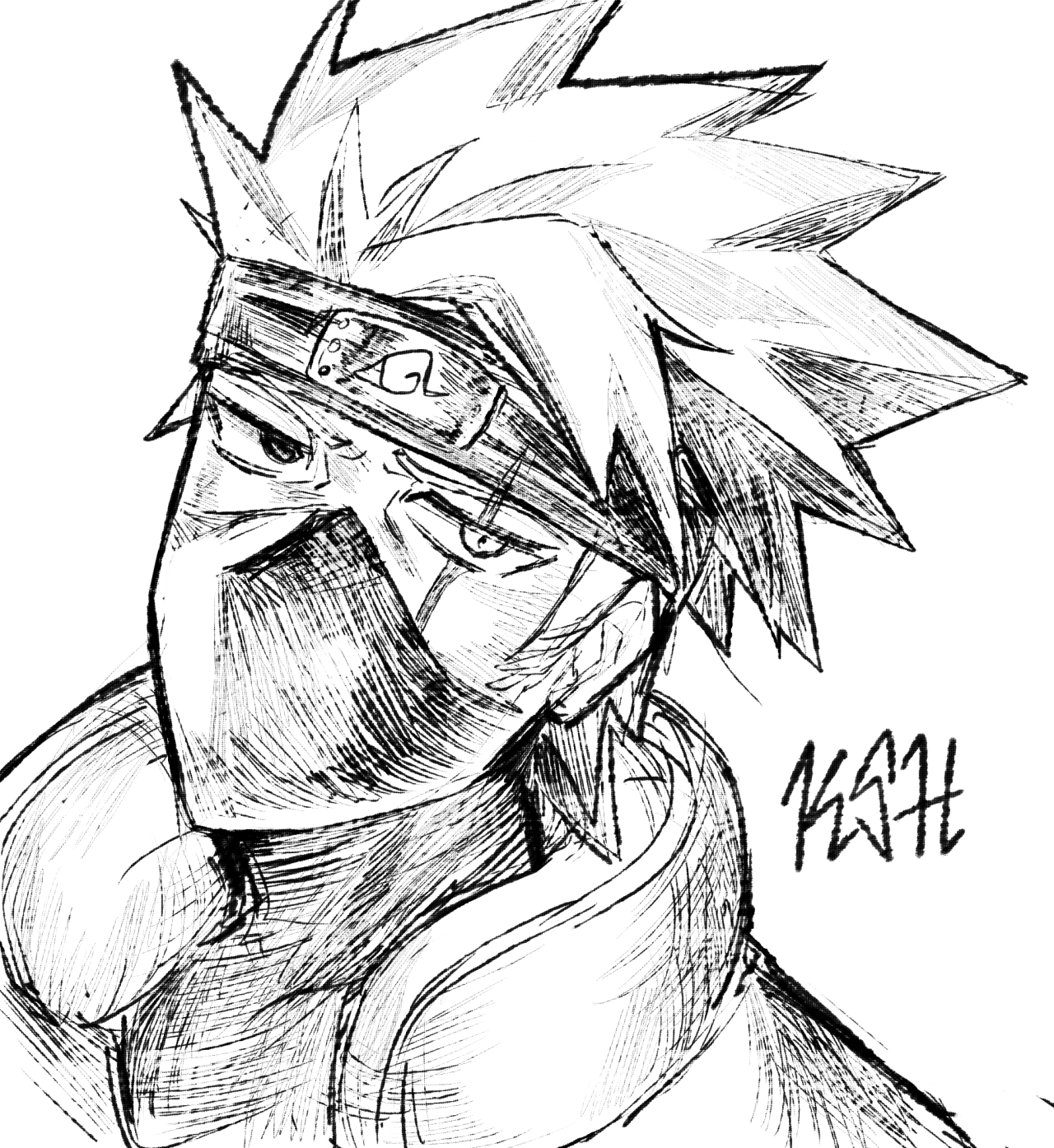 kakashi) from naruto sketch drawing by CreepyKeyPasta on DeviantArt