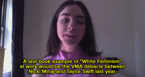 funsettoland:micdotcom:Watch: Gabby Noone explains how “White Feminists” are like men who say #NotAl