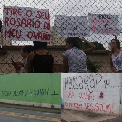 “Tire o seu rosário do meu ovário” “Eu não vim da sua costela mas você veio do meu útero” “Meu útero é laico” 👏👏👏👏 #foracunha #limeira #terminal