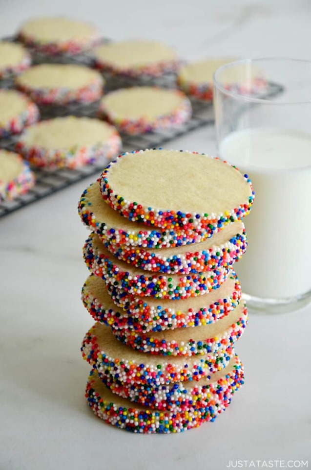 Slice-and-Bake Butter Cookies #slice and bake #butter cookies#cookies#food#dessert#sprinkles#kids#tea time#baking#recipe#color#justataste