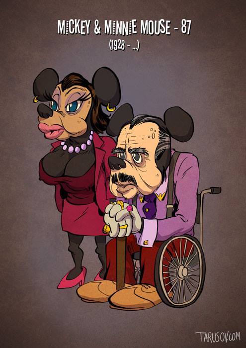 doggiesintensify:tastefullyoffensive:If Cartoon Characters Got Old by Andrew TarusovRelated: Disney 