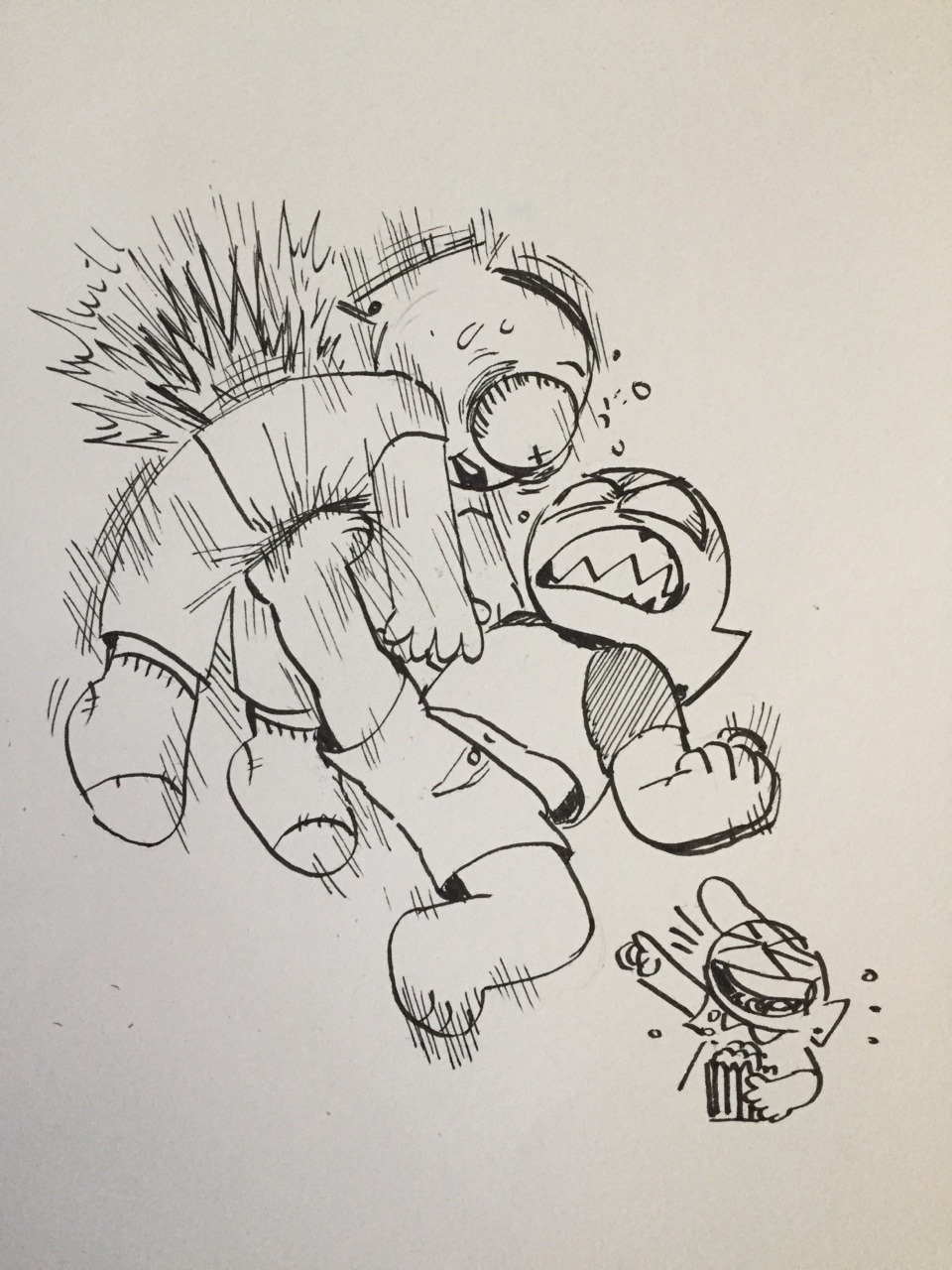 day 22  couldnt think of anything for trail.. so i just drew me kicking the shit
