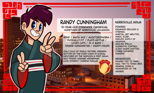 Here we have some personal info I have written down about my version of Randy Cunningham summarized 