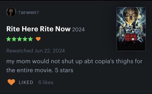 A Few Of My Fave Letterboxd Reviews Of Rite Here Right Now Pt 2.