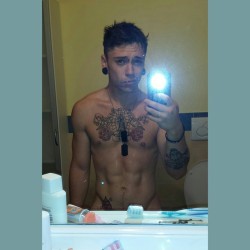 therealsethstorm:  The Day After.  HELP.  #sethstorm #suicideboys #suicideboy #guyswithink #boyswithink #plugs #guyswithplugs #boyswithplugs #boyswithink #inkedboys #inkedmodels #bodymods #plugs #ink #LuccaComicsAndGames #abs #gayinked #shower