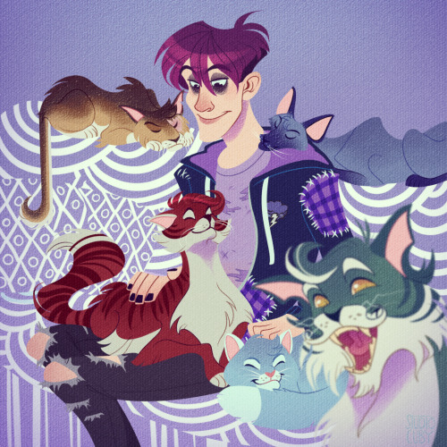  This drawing of Virgil and his cats represents my near future A fanart for amazing @kkachi35 ! She 